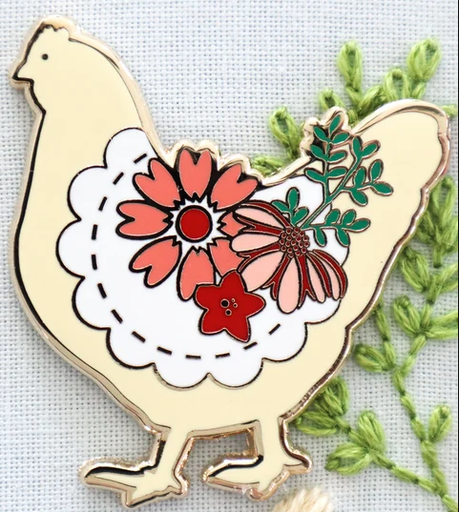 [FLT-FFCH-NM] Farmhouse Floral Chicken Magnetic Needle Minder from Flamingo Toes