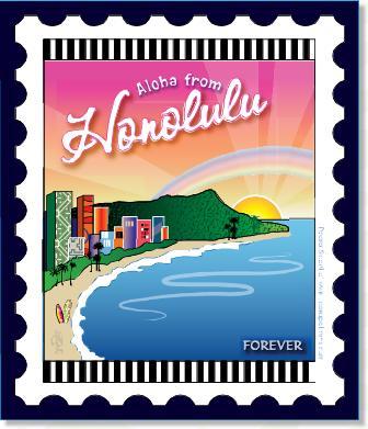 [ZEB-80141M] City Stamp: Honolulu