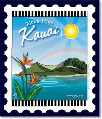 [ZEB-80143M] City Stamp: Kauai