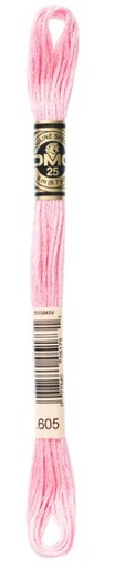 [DMC-117-605] DMC Embroidery Floss Color 605 Very Light Cranberry