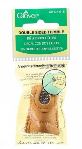 [CV-616] Double Sided Leather Thimble with Metal Tip