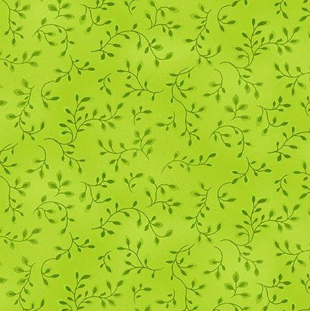 [HG-7755-69] Folio Basics Leaves Lime by Color Principle for Henry Glass Fabrics