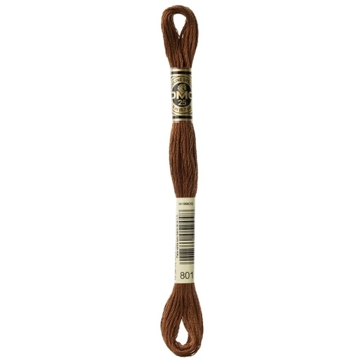 [DMC-117-801] DMC Embroidery Floss Dark Coffee Brown 801