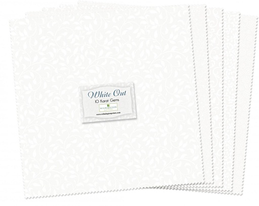 [WP-Q512-12-512] White Out 10 Karat Gems 10" Squares By Wilmington Prints