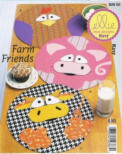 [EMD-K127] Farm Friends Placemats Pattern