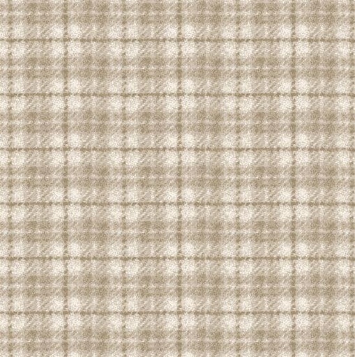 [MAY-F18502-E] Ecru Plaid Flannel From Woolies Flannel