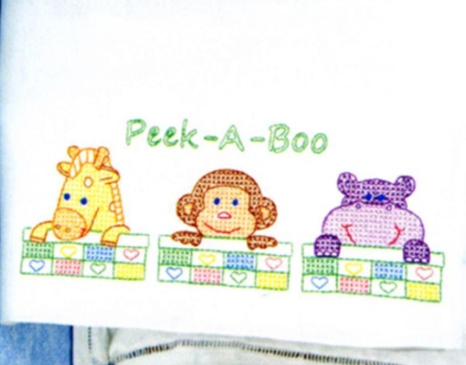 [JD-1605-124] Peek A Boo Pillowcase from Jack Dempsey Needle Art