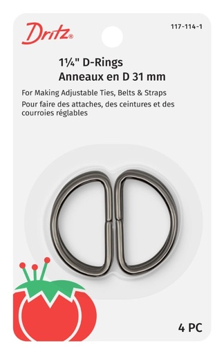 [DRI-117114-65] Dritz 1.25 Inch Silver D-Rings