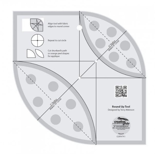 [CGR-ATK1] Creative Grids Round Up Tool and Quilting Ruler