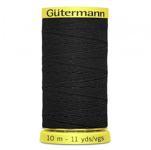 [GUT-10M-4017] Guterman Polyester Elastic Thread 11yds Black