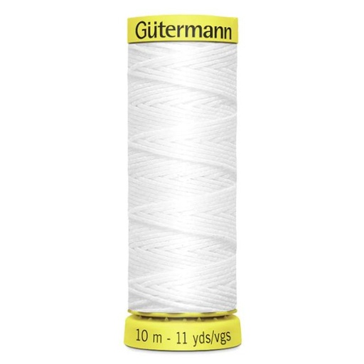 [GUT-10M-5019] Guterman Polyester Elastic Thread 11yds White