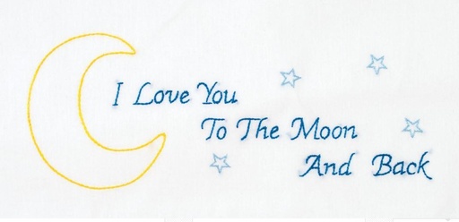 [JD-1600-658] Perle Edge Pillowcases Love You To The Moon From Jack Dempsey Needle Art