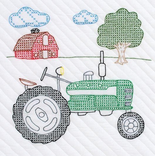 [JD-732-635] Quilt Blocks Tractor from Jack Dempsey Needle Art