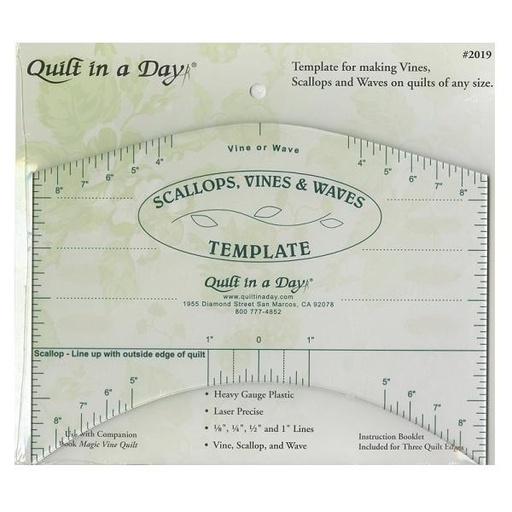 [QD-2019] Scallops, Vines, and Waves Template from Quilt in a Day