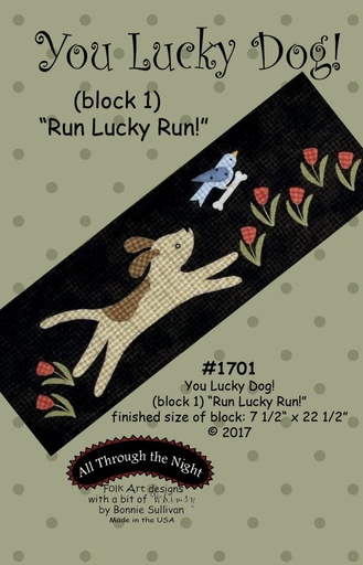 [ATN-1701] You Lucky Dog Pattern - Block 1: Run Lucky Run by Bonnie Sullivan from All Through the Night