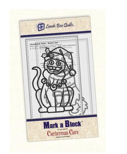 [LBQ-mb-cc-1] Christmas Cats Mark A Block from Lunch Box Quilts