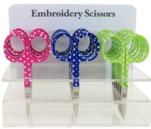 [CKR-6340-18] Embroidery Scissors With Dots, Assorted Colors, 1 Pair