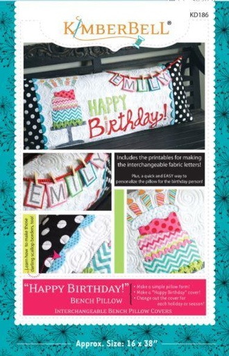 [KD-186] Happy Birthday Bench Pillow Pattern from Kimberbell