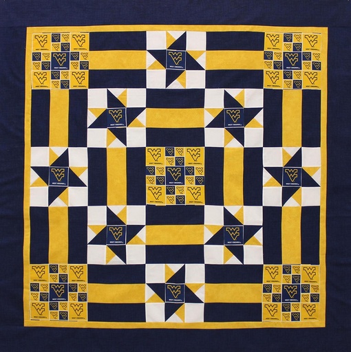 [PP-#1FANWVU] #1 Fan West Virginia University Throw Quilt Kit