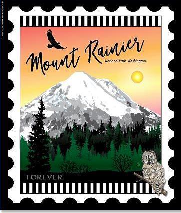 [ZEB-MTRAINIER] National Parks Mini Stamp Panel: Mount Rainier National Park, Washington