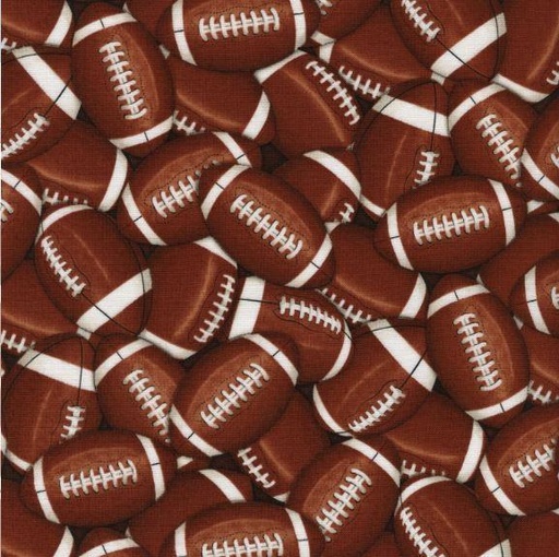 [TTR-4822BROW]  Packed Footballs Brown From Timeless Treasures Sports Collection