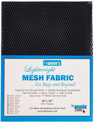 [BAN-SUP209NVY] Lightweight Mesh Fabric Navy From By Annie