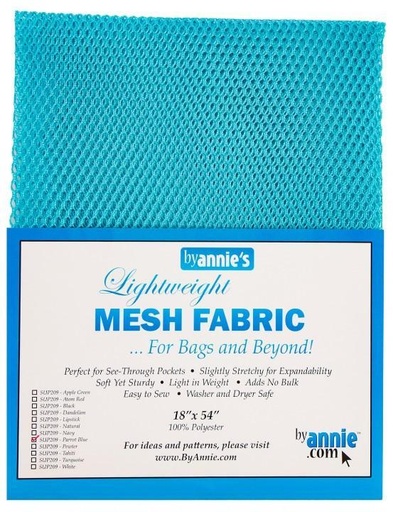 [BAN-SUP209PBLU] Lightweight Mesh Fabric Parrot Blue from by Annie