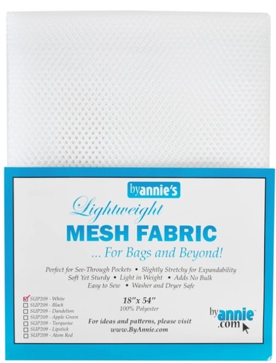 [BAN-SUP209WH] Lightweight Mesh Fabric White By Annie