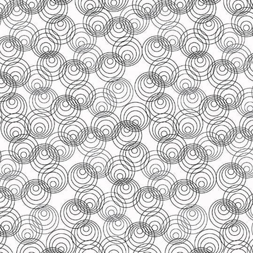 [PB-RA12-805W] Ramblings 12  Circles White On White By P&B Textiles