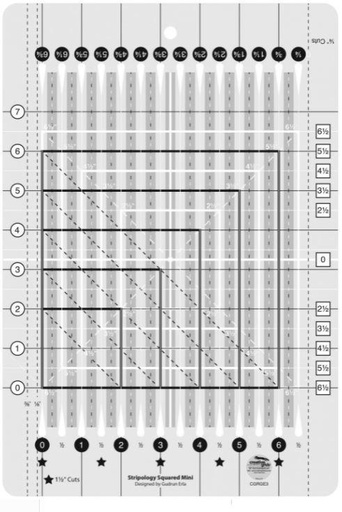 [CG-RGE3] Creative Grids Stripology Squared Mini Quilt Ruler