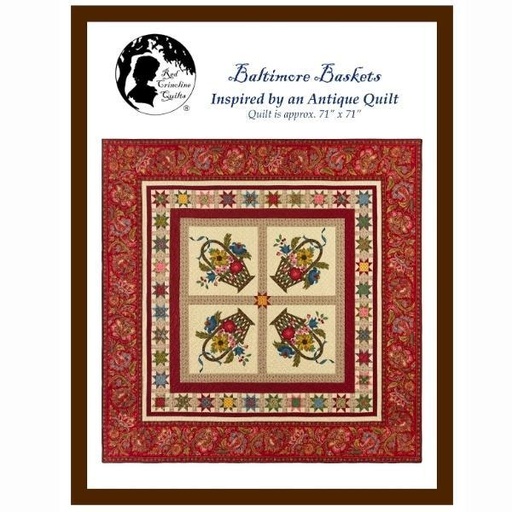 [RCQ-094] Baltimore Baskets Quilt Pattern By Paula Barnes From Red Crinoline Quilts 