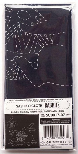 [SC-0017-07] Sashiko Cloth Rabiits By Qh Textiles