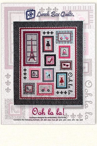 [LBQ-OPLLDD] Ooh La La Machine Embroidery Pattern From Lunch Box Quilts