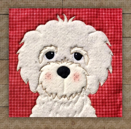 [WCC-PREHICHON] Bichon Frise Precut Prefused Applique Kit By Leanne Anderson For The Whole Country Caboodle