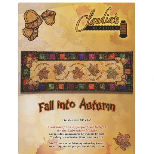 [CLA-I088486] Fall Into Autumn Machine Embroidery  From Claudia'S Creations