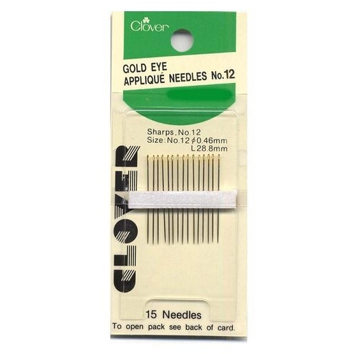 [CLOV-496-12] Gold Eye Between Quilting Needles Size 12 15Ct From Clover