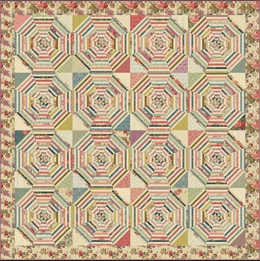 [LBQ-0729-P] Cottage Rose Pattern by Laundry Basket Quilts